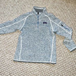 Patagonia girls light grey half zip better sweater  L /12